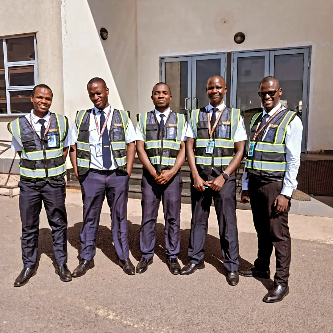 Safarilink ground handling team outside the terminal