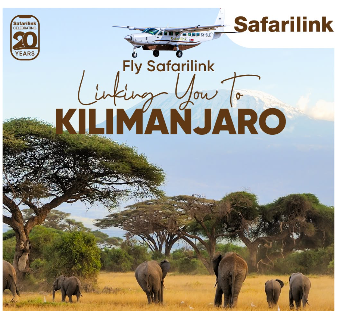 Fly Safarilink poster linking you to Kilimanjaro
