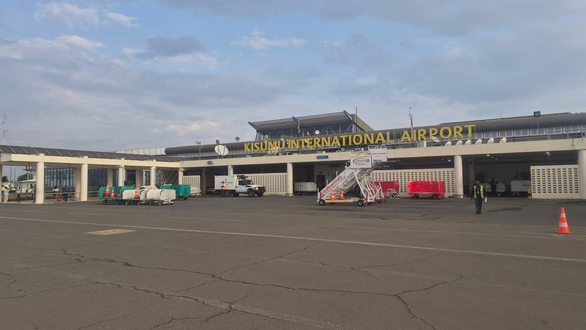 Kisumu International Airport terminal building seen from the apron